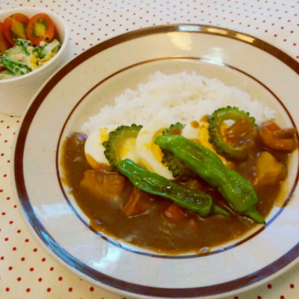 Snapdishの料理写真:カレーライス～夏野菜ﾄｯﾋﾟﾝｸﾞVer.～|meggyさん