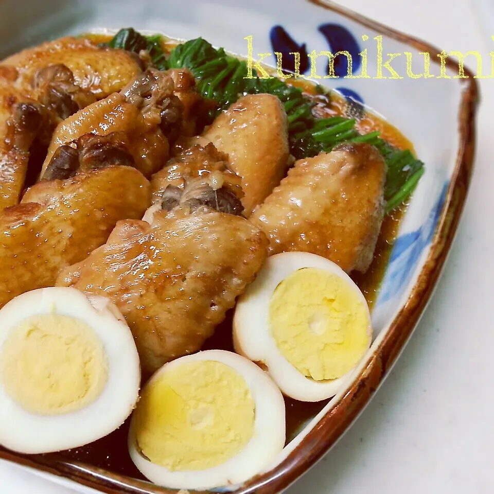 鳥手羽と玉子の黒酢煮|木もれ日食堂さん