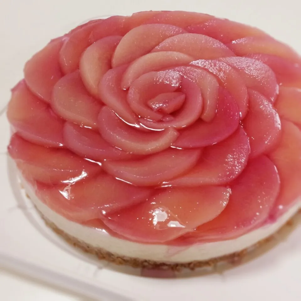 ＊しゃなママさんの桃の薔薇のレアチーズケーキ＊|ORiさん