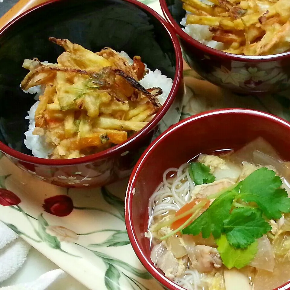 我が家のかき揚げ丼定食|木もれ日食堂さん