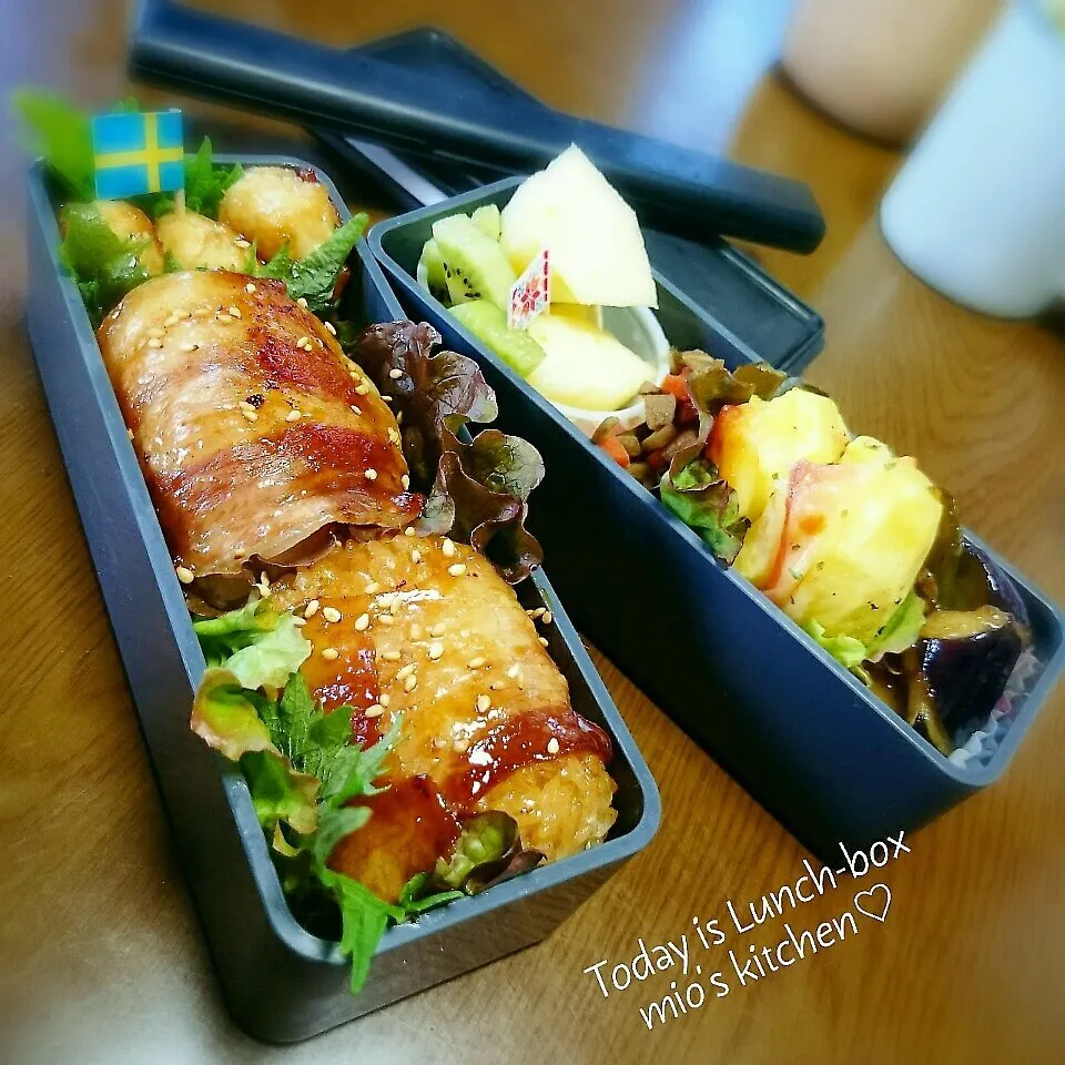 ♡今日のお弁当♡激ウマ♡ゆず胡椒風味の肉巻きおにぎり♡|美桜さん