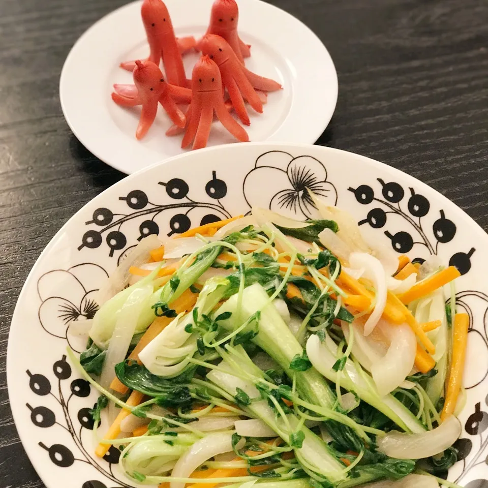 花のち晴れ🌼音ちゃんの野菜炒め&たこちゃんウィンナー🌼|yu-chanさん