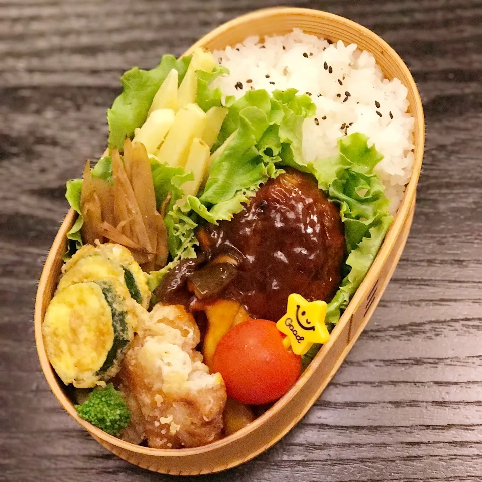 Snapdishの料理写真:今日の息子くん弁当♡煮込みハンバーグ弁当♡|yu-chanさん