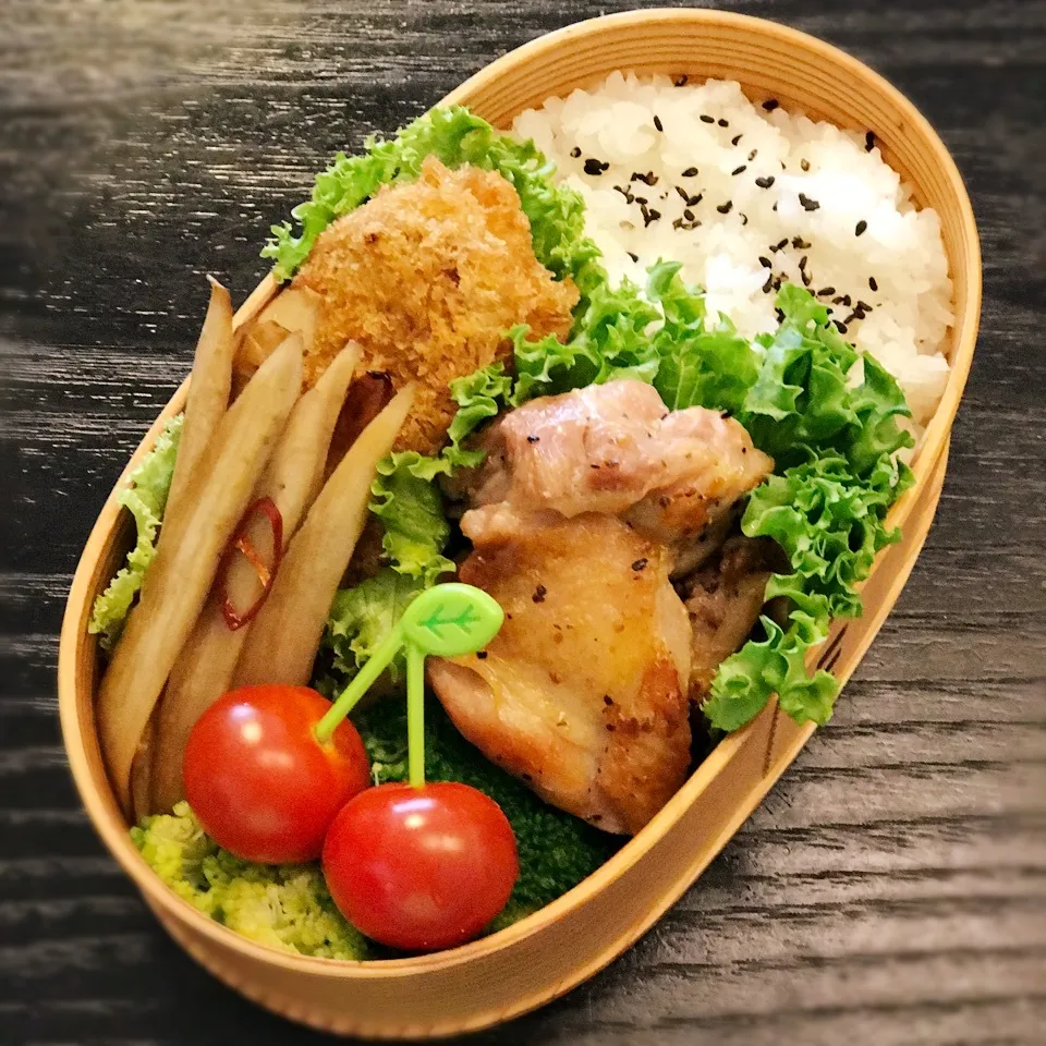 今日の息子くん弁当♡レモンペッパーチキン弁当♡|yu-chanさん