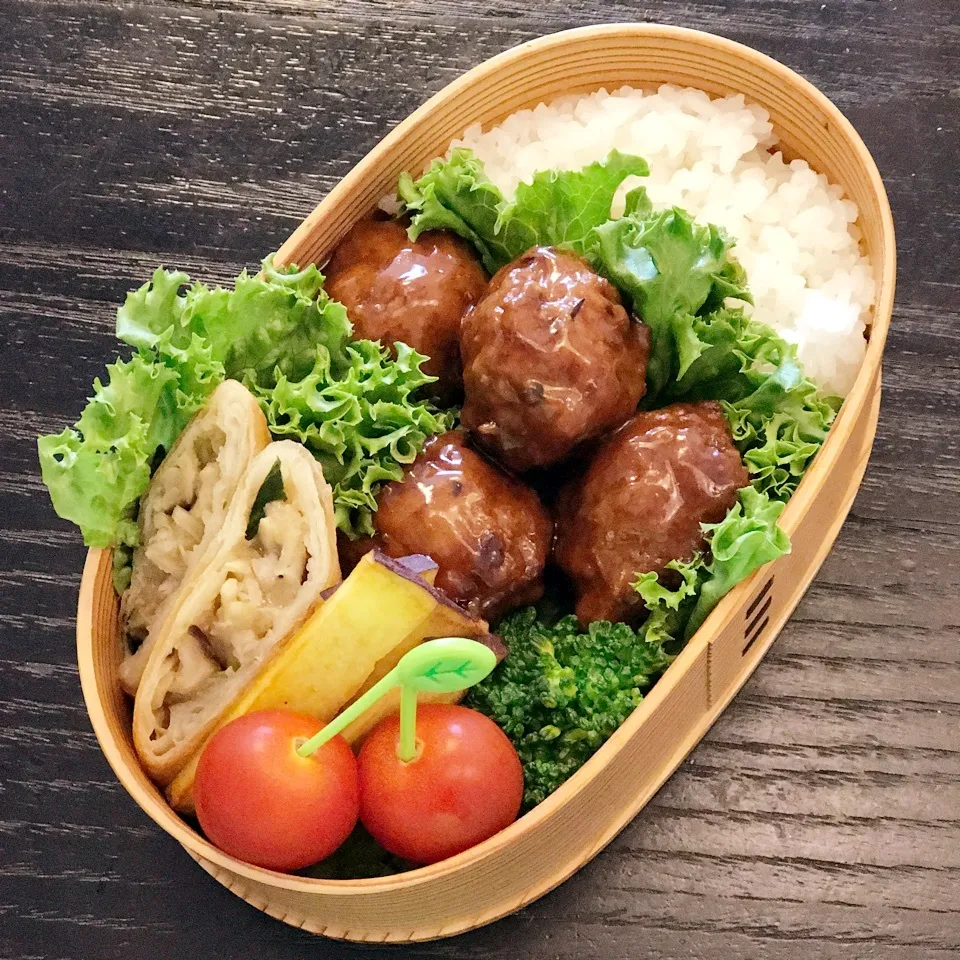 今日の息子くん弁当♡肉だんごと春巻き弁当♡|yu-chanさん