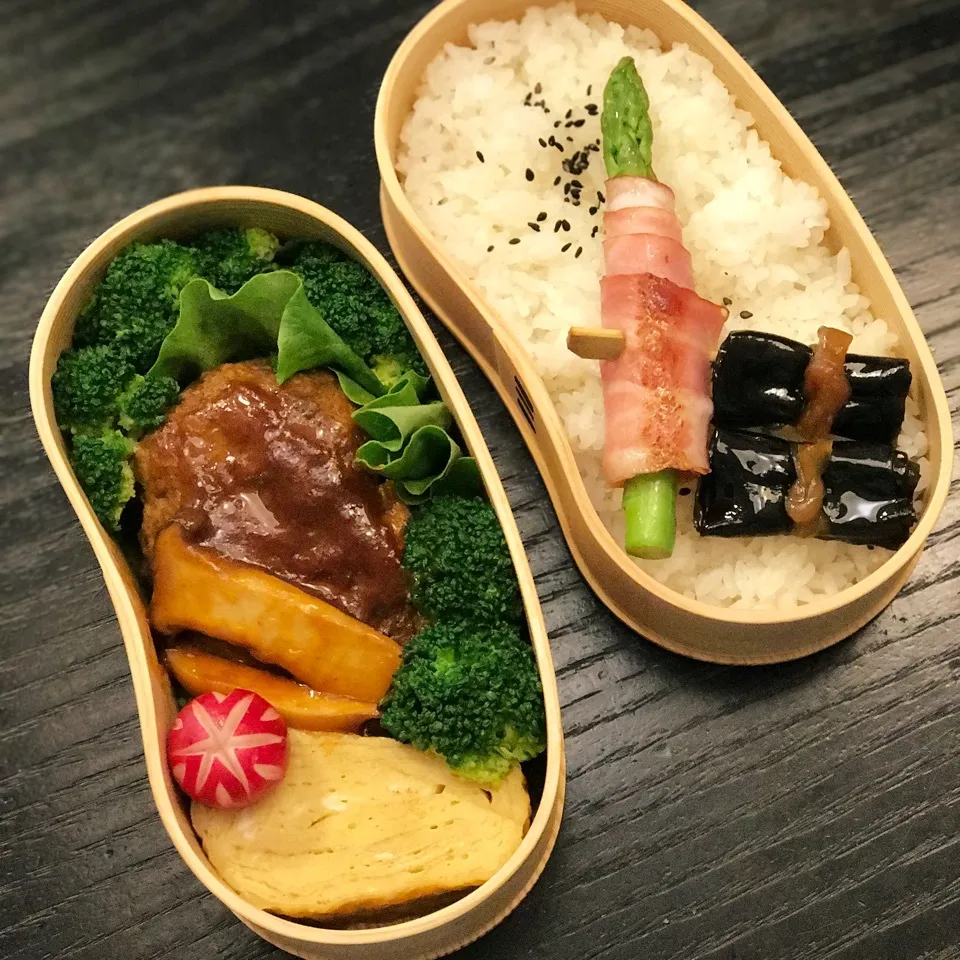 今日の息子くん弁当♡大好き煮こみハンバーグ弁当♡|yu-chanさん