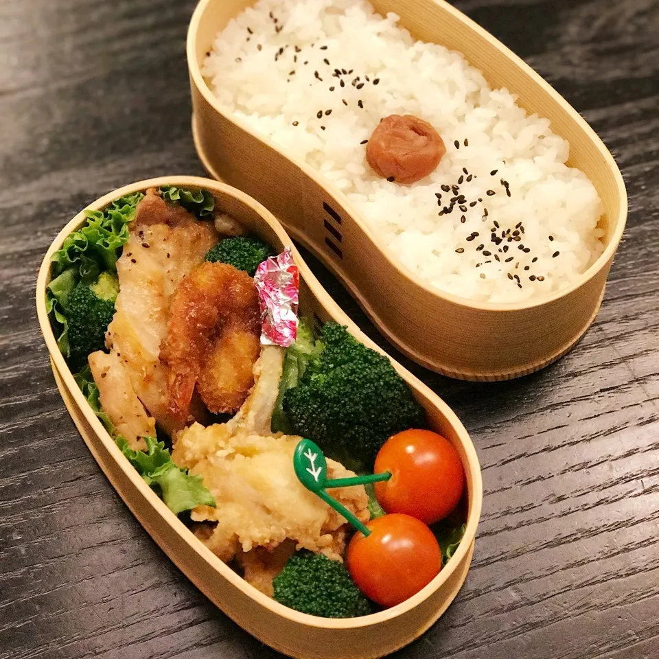 Snapdishの料理写真:今日の息子くん弁当♡レモンペッパーチキン弁当♡|yu-chanさん