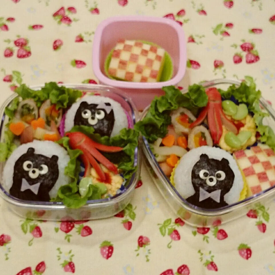 海苔のクマさん✨おにぎり弁当🎵|みちゅあしさん