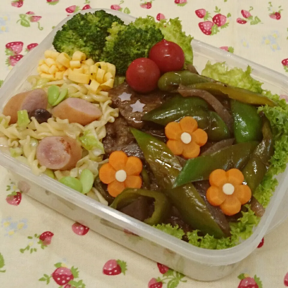 焼肉のっけ弁当🎵|みちゅあしさん