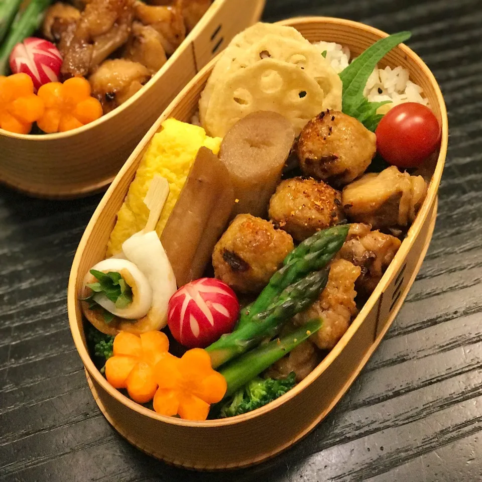 Snapdishの料理写真:今日の息子くん弁当♡焼き鳥ど〜ん！弁当♡|yu-chanさん