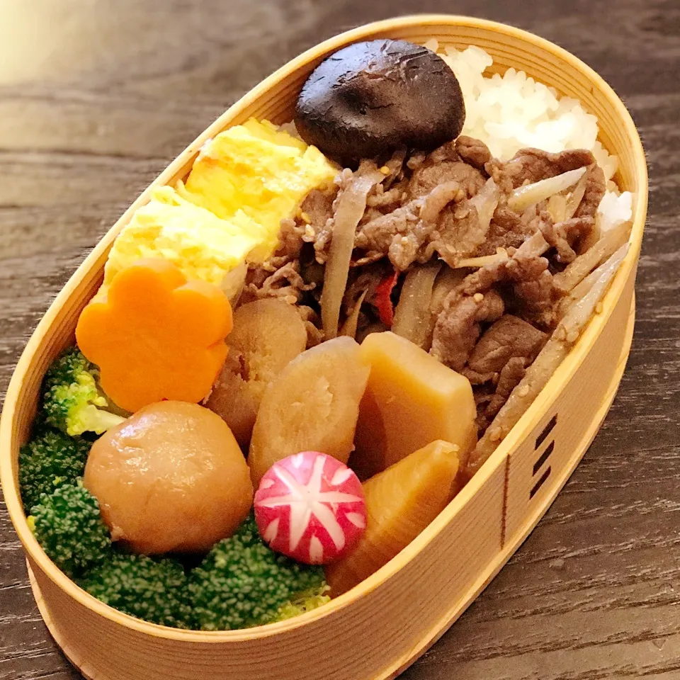 今日の息子くん弁当♡牛肉しぐれ煮&煮物弁当♡|yu-chanさん