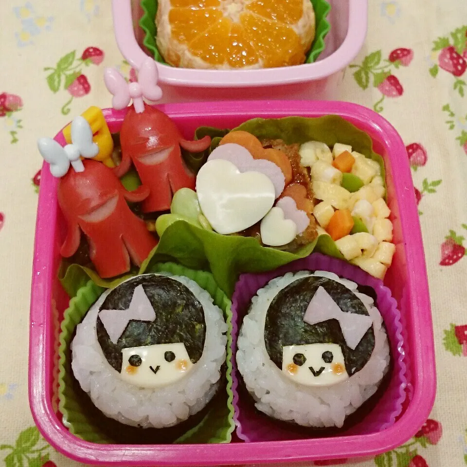 Snapdishの料理写真:女の子おにぎり弁当🎵|みちゅあしさん