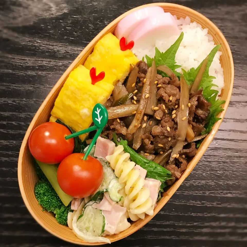 今日の息子くん弁当♡牛肉とごぼうのしぐれ煮弁当♡|yu-chanさん