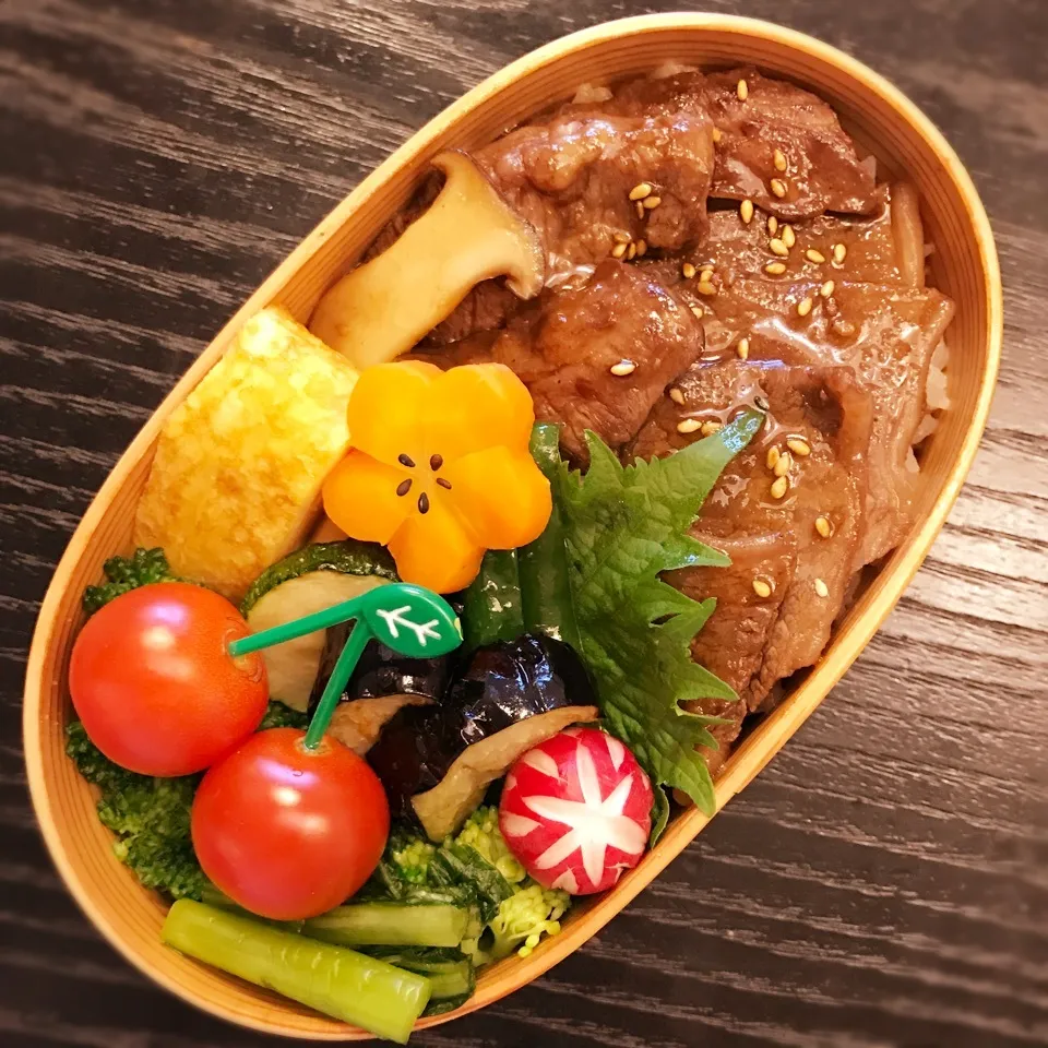 今日の息子くん弁当♡カルビ&ハラミ焼肉弁当♡|yu-chanさん