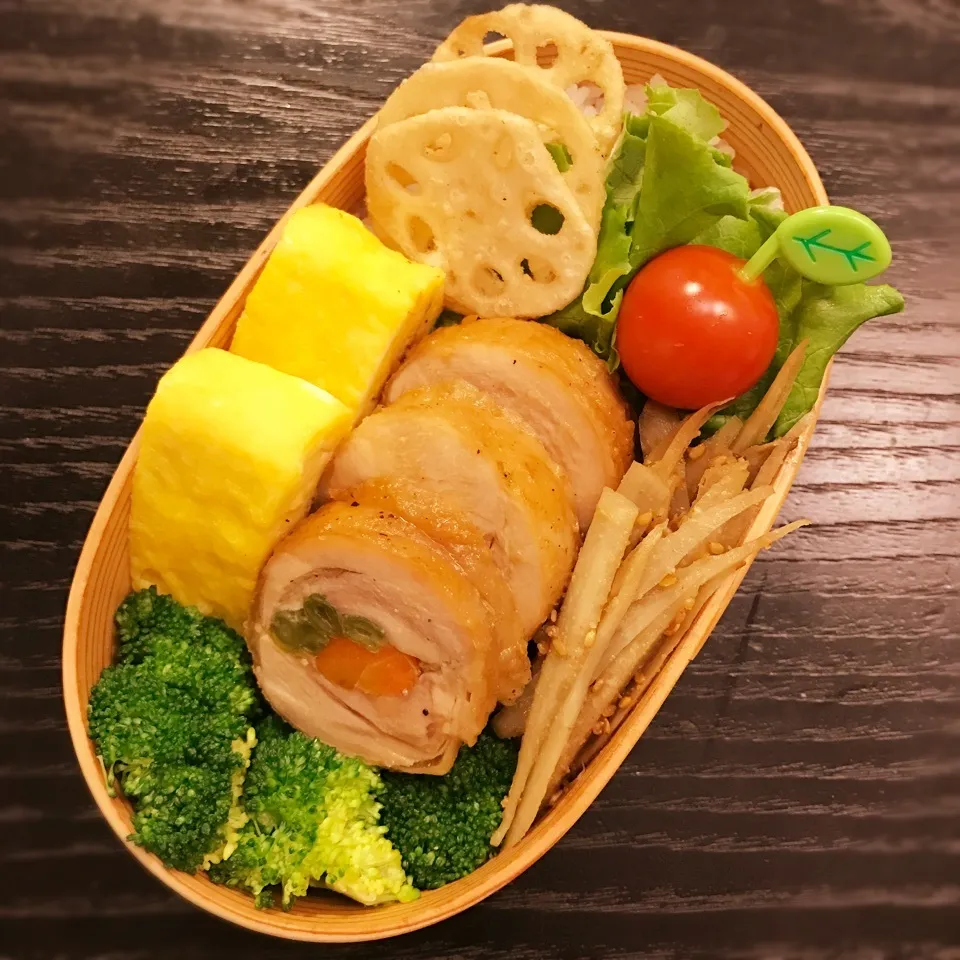 Snapdishの料理写真:今日の息子くん弁当♡チキンロール弁当♡|yu-chanさん