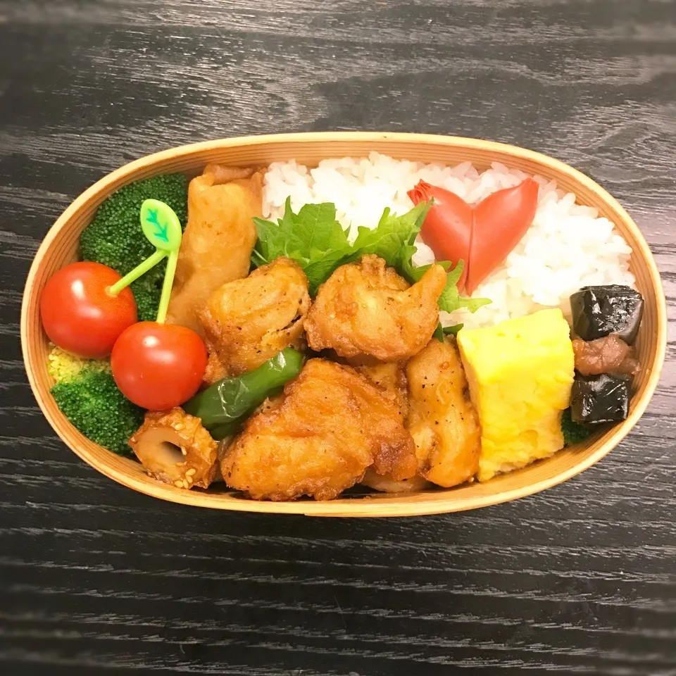 今日の息子くん弁当♡とりの唐揚げ弁当♡♡|yu-chanさん