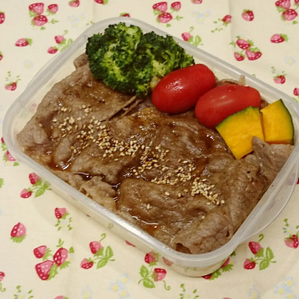 牛モモ肉 ポン酢タレ焼き のっけ弁当🎵|みちゅあしさん