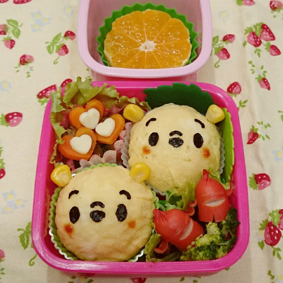 ツムツムプーさん？おにぎり弁当🎵|みちゅあしさん