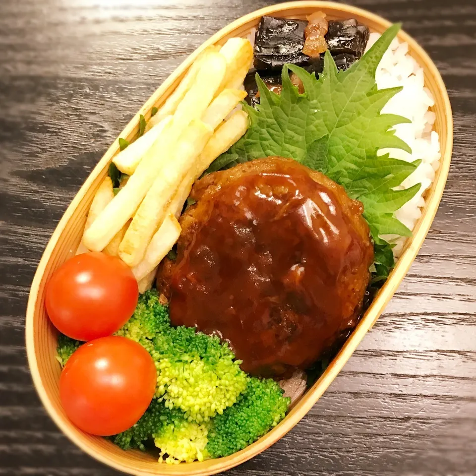 今日の息子くん弁当♡ハンバーグ弁当♡|yu-chanさん