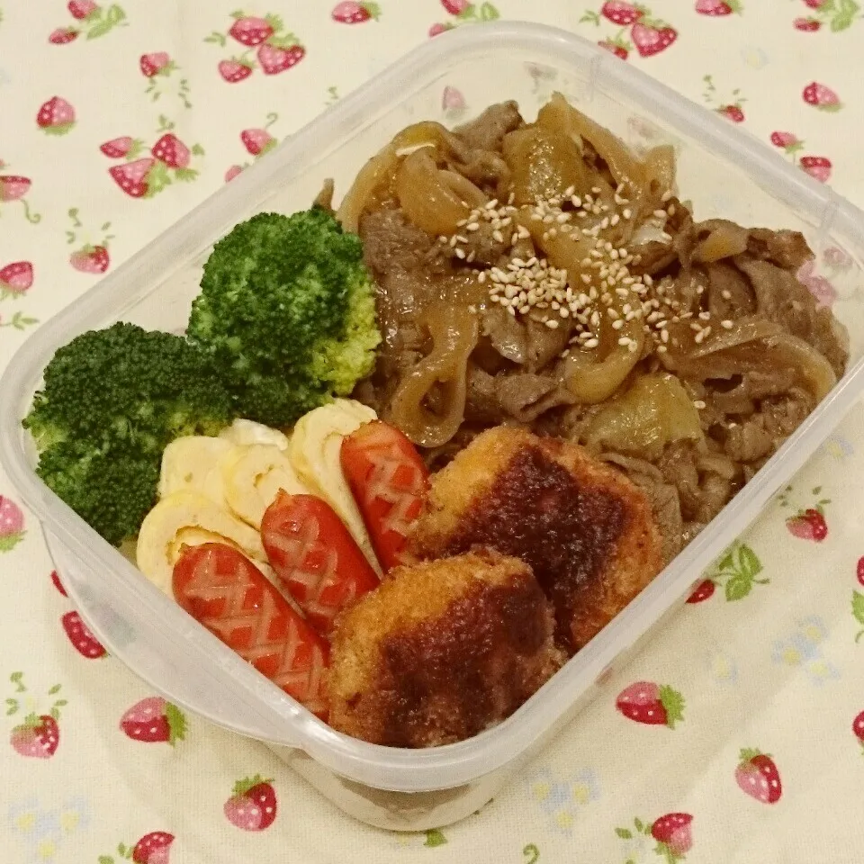 牛しょうが焼き のっけ弁当🎵|みちゅあしさん