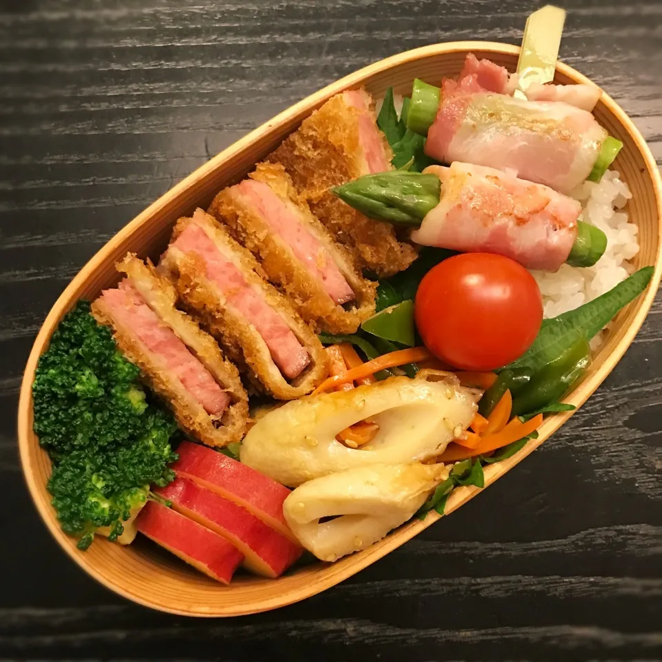 今日の息子くん弁当♡ハムカツ弁当♡|yu-chanさん