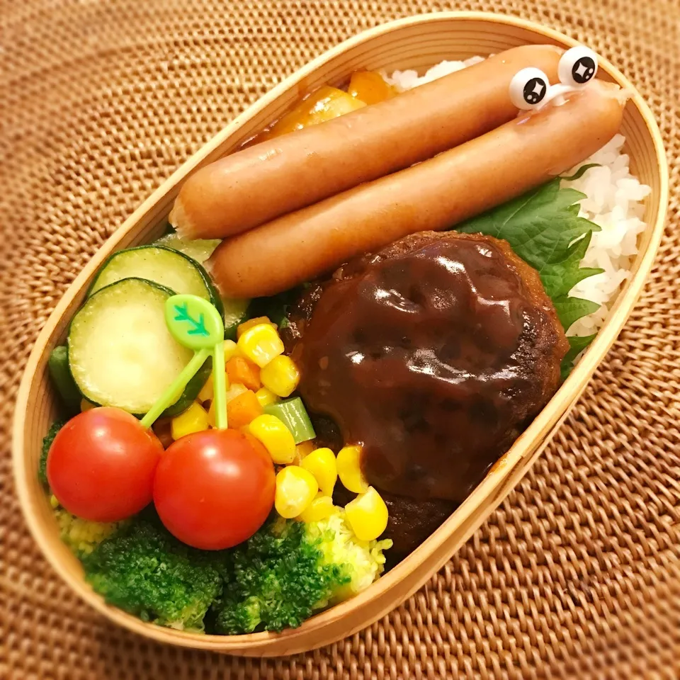 今日の息子くん弁当♡ハンバーグ弁当♡|yu-chanさん