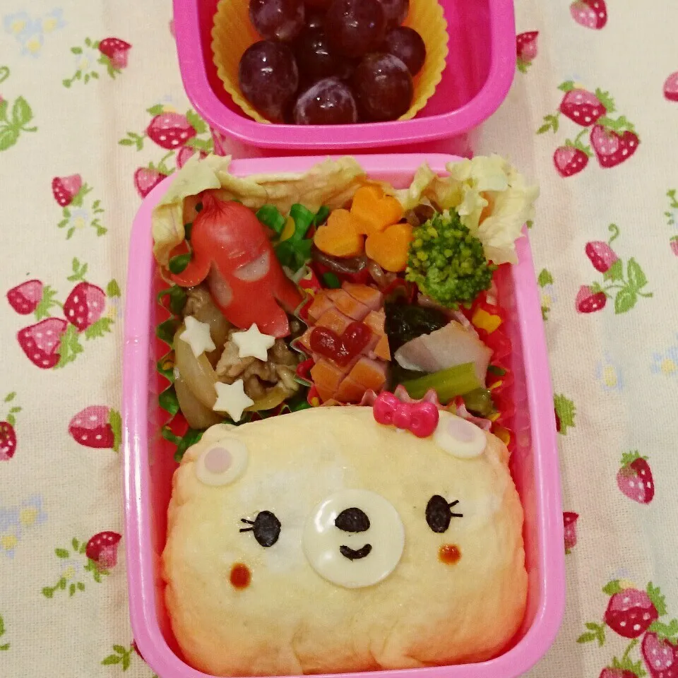 くまちゃんおにぎり弁当🎵|みちゅあしさん