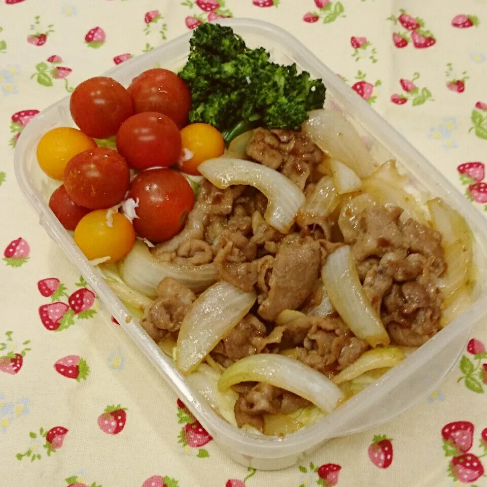 しょうが焼きのっけ弁当🎵|みちゅあしさん