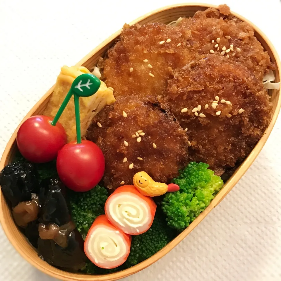 今日の息子くん弁当♡チキンカツ丼♡|yu-chanさん