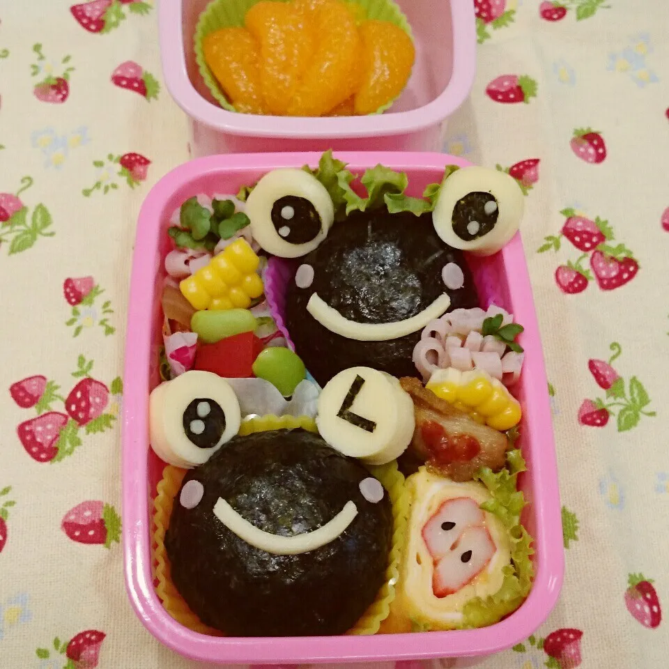 カエルおにぎり弁当🎵|みちゅあしさん