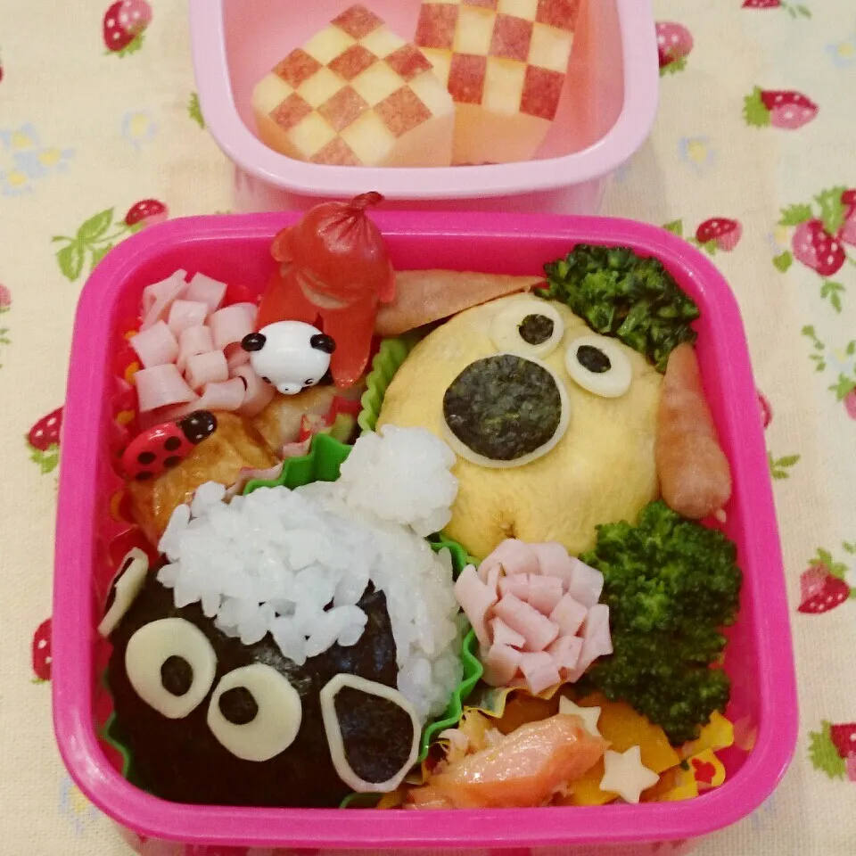 ひつじのショーンおにぎり弁当🎵|みちゅあしさん