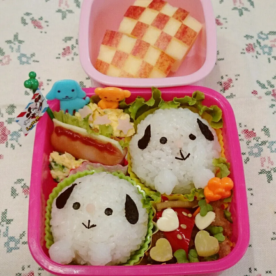 ワンちゃんおにぎり弁当🎵|みちゅあしさん