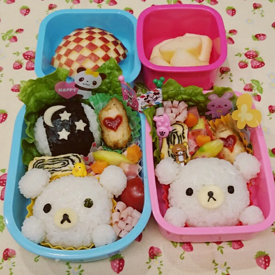 Snapdishの料理写真:くまちゃんおにぎり弁当♪|みちゅあしさん