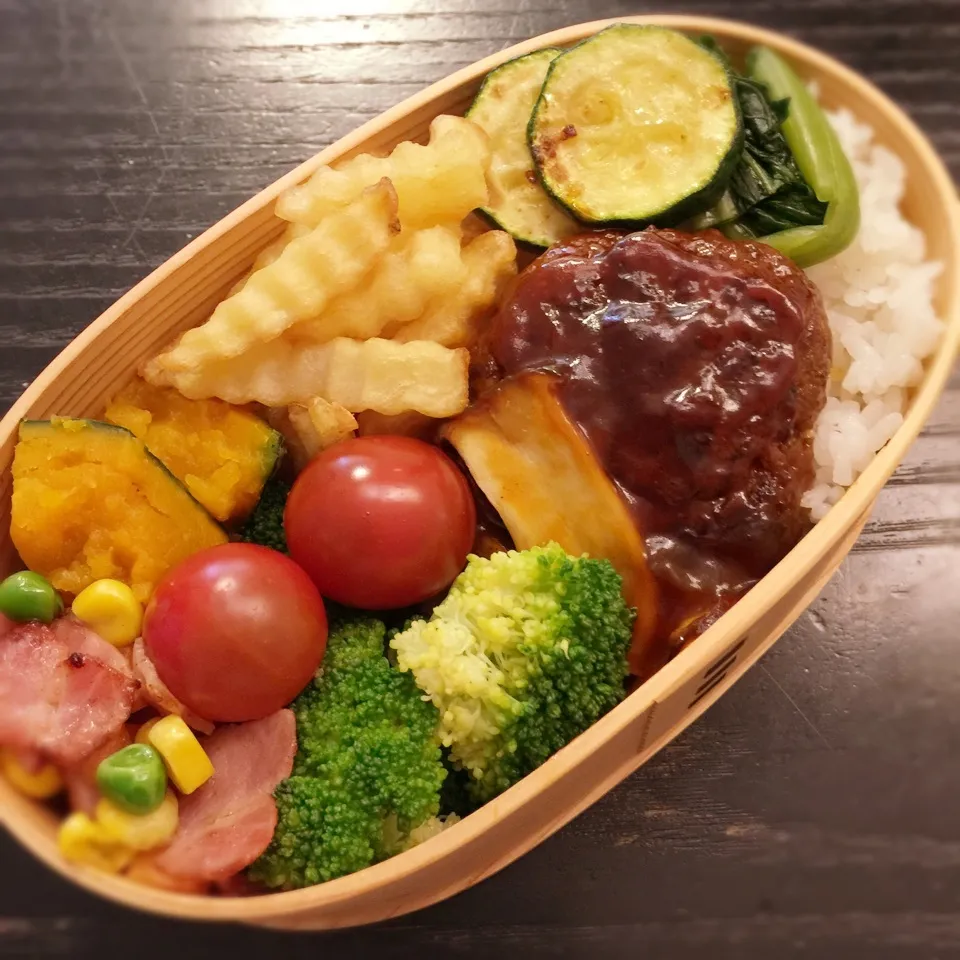 今日の息子くん弁当♡ハンバーグ弁当♡|yu-chanさん