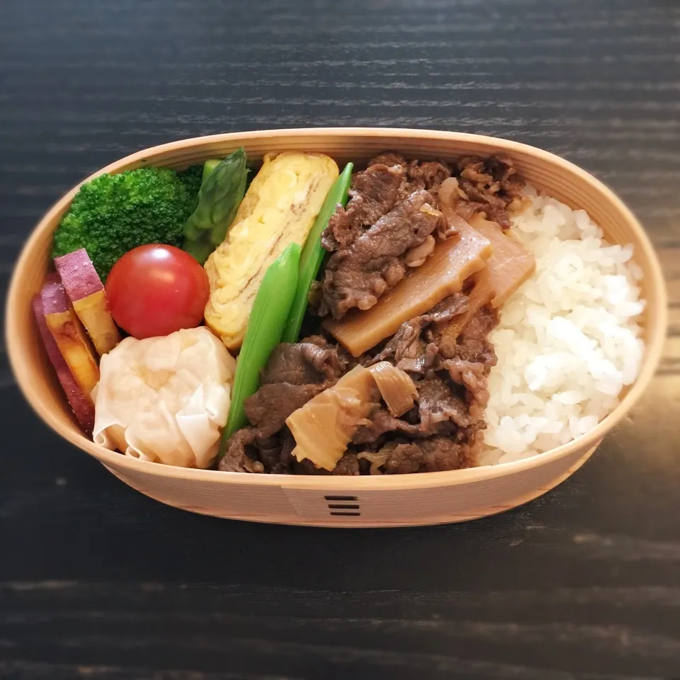 今日のお弁当♡すき焼き風 牛めし弁当♡|yu-chanさん