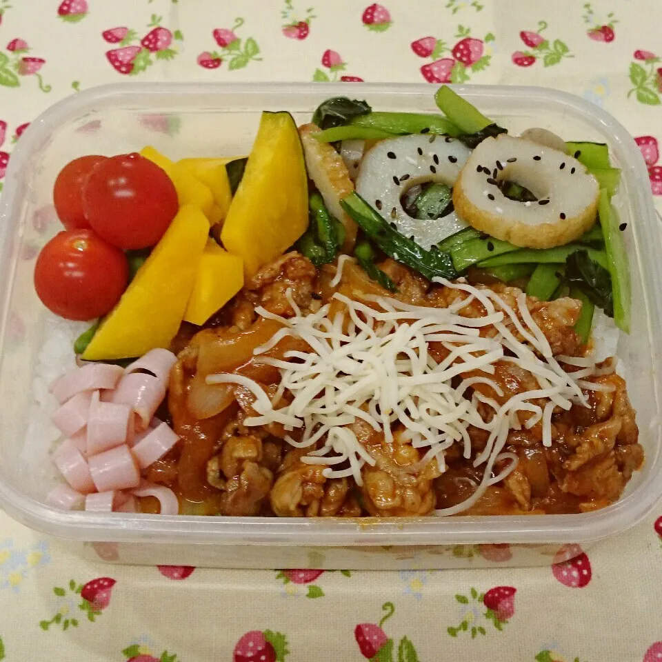 ポークチャップのっけ弁当♪|みちゅあしさん