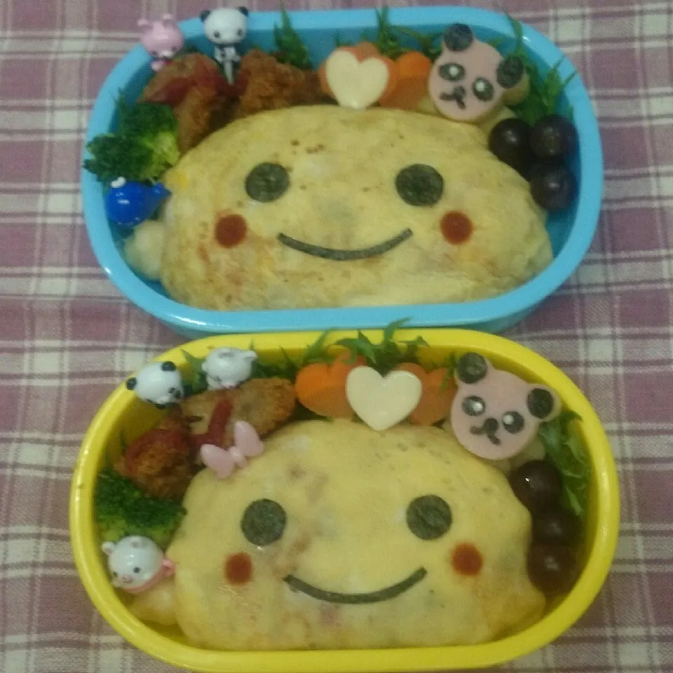 ニコニコオムライス弁当♪|みちゅあしさん