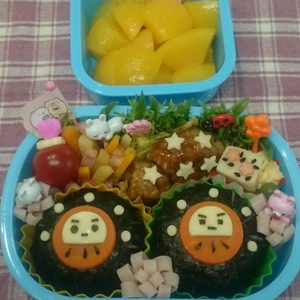 ダルマおにぎり弁当♪|みちゅあしさん