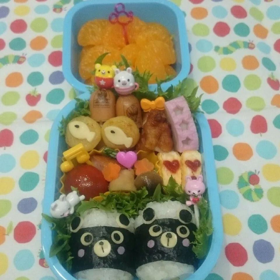 くまちゃん俵おにぎり弁当♪|みちゅあしさん