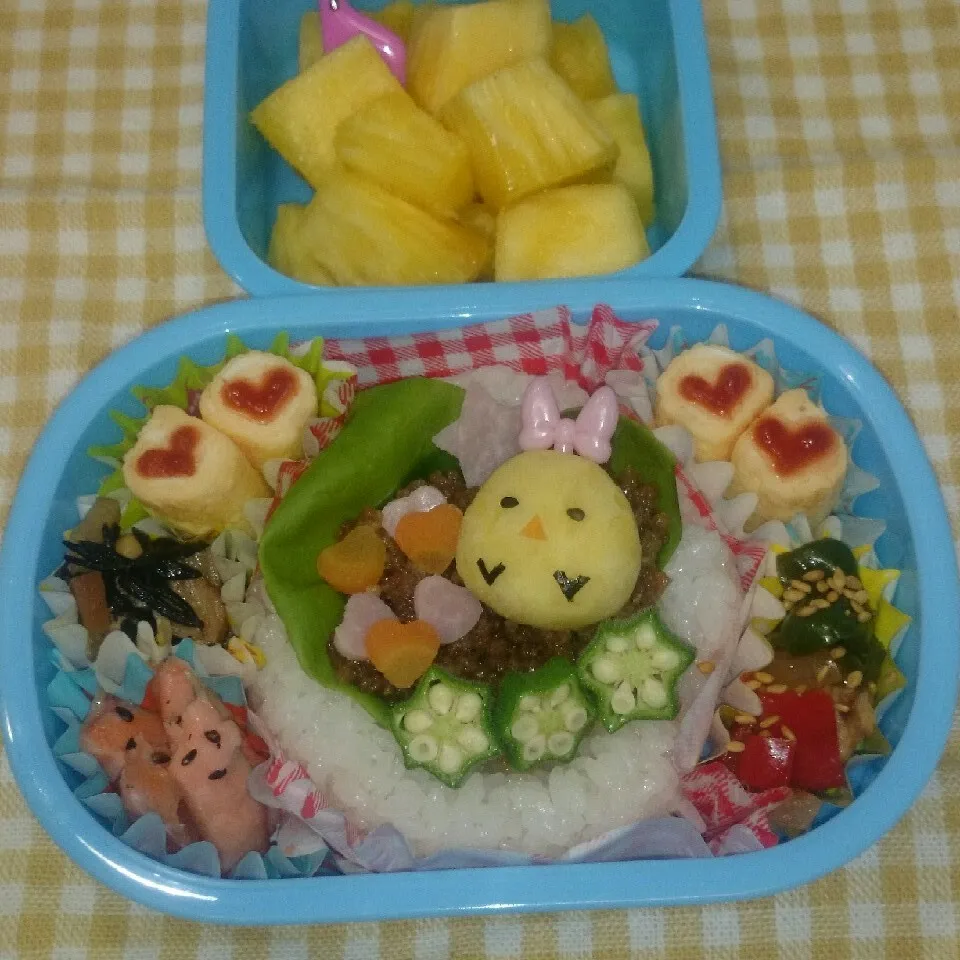 Snapdishの料理写真:ご飯カップの そぼろ弁当♪|みちゅあしさん