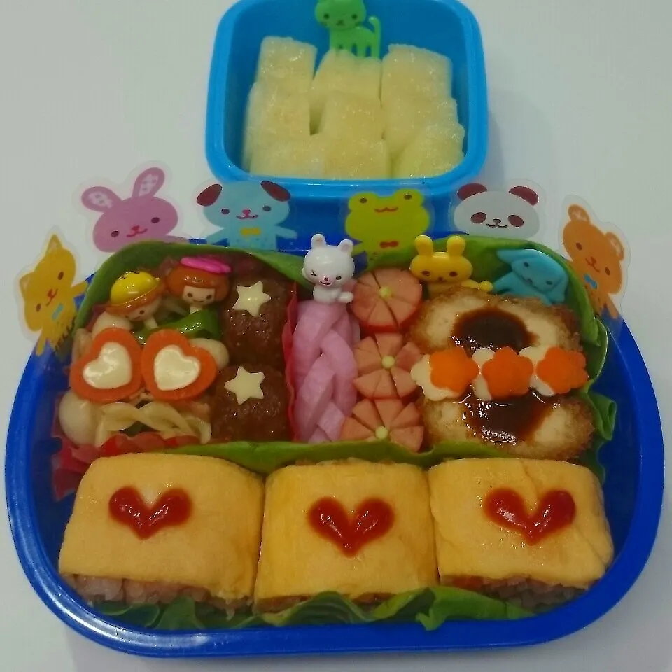 くるくるオムライス弁当♪|みちゅあしさん