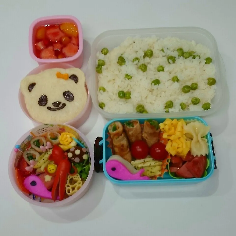 Snapdishの料理写真:遠足弁当♪お父さんは豆ご飯弁当♪|みちゅあしさん