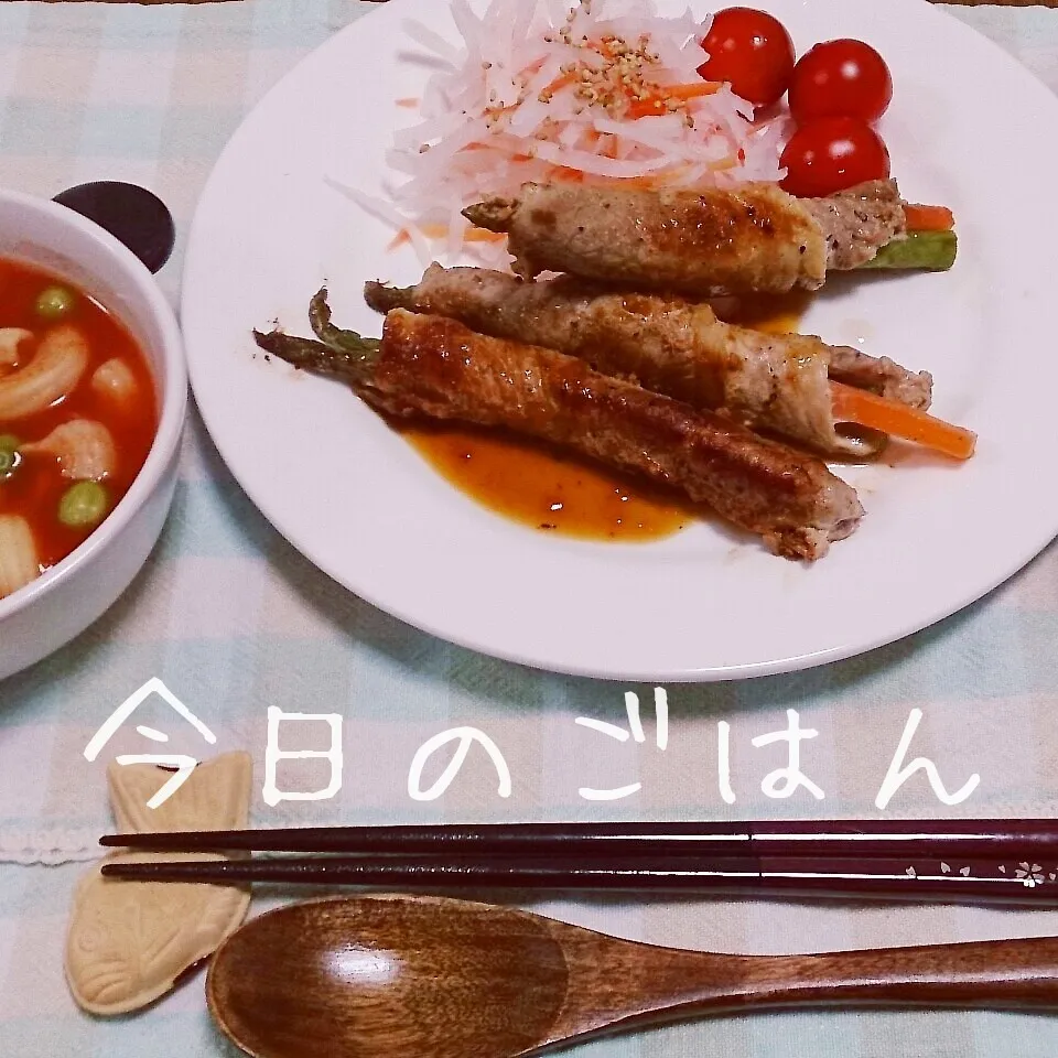 野菜の豚肉巻き。。|NICOさん