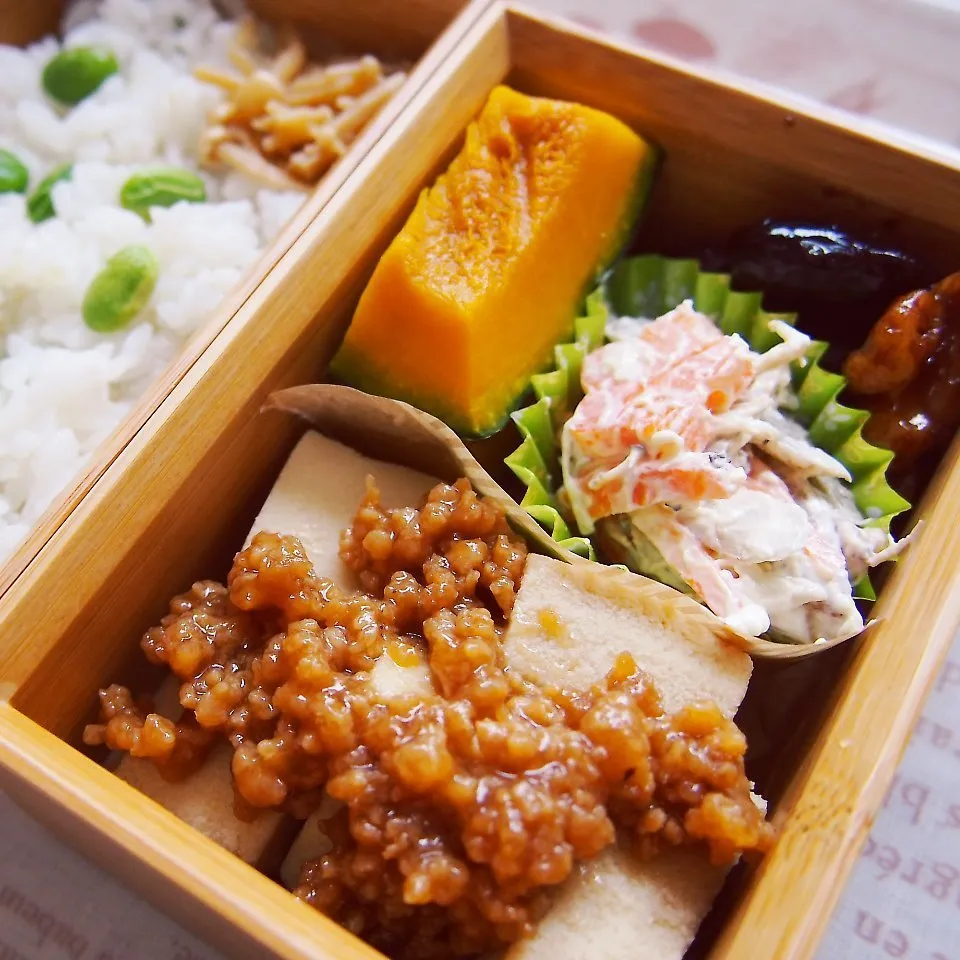 高野豆腐の大豆ミートそぼろあんかけ弁当|yuragizmさん