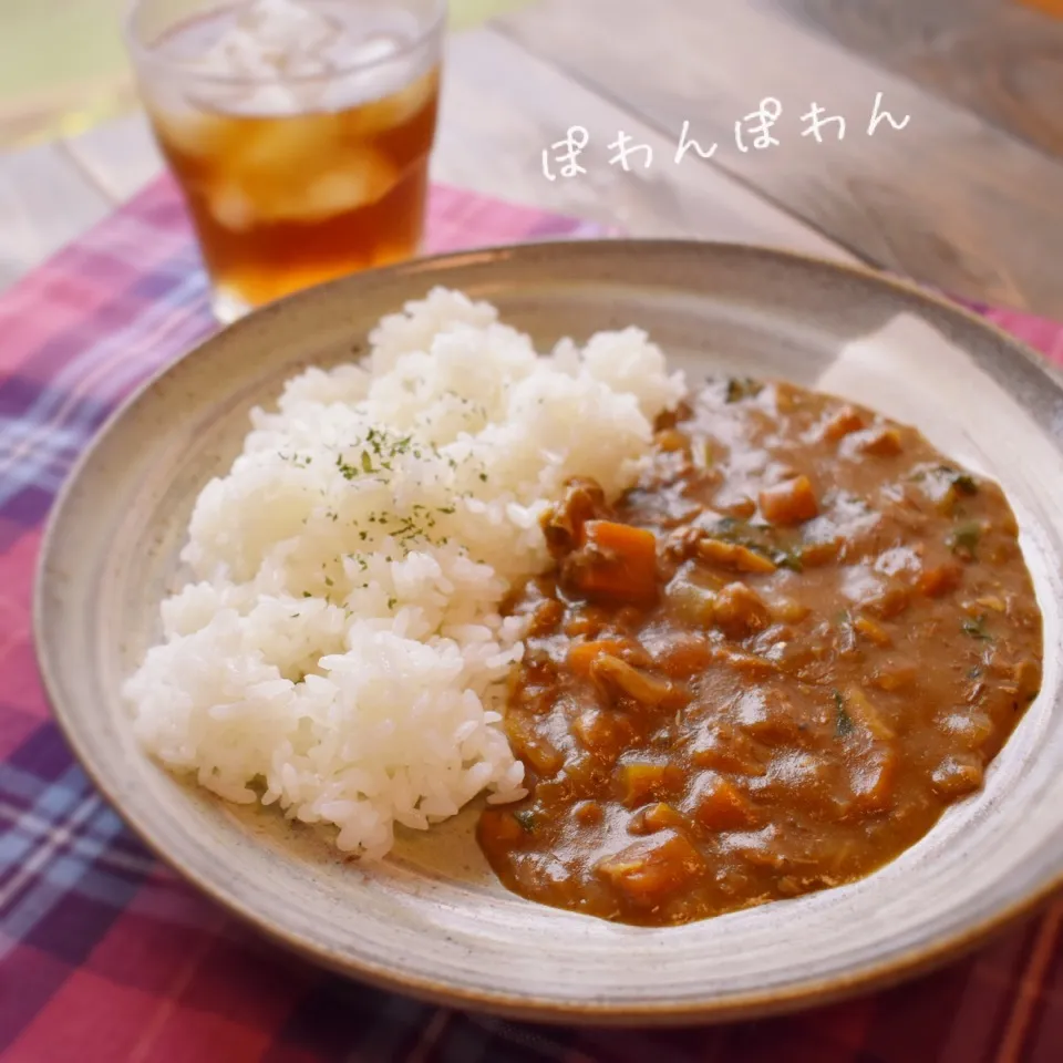 ゴロッと具だくさん🥕🍀🥔🍅サバの和風ライスカレー🍛|ぽわんぽわんさん