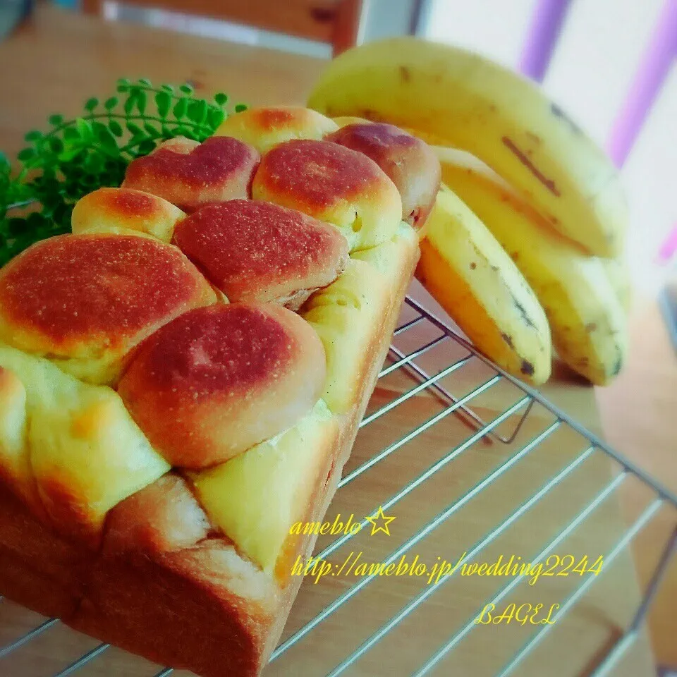 断面追加😂バナナチョコのモンキーブレッド🍌🐵|BAGELさん