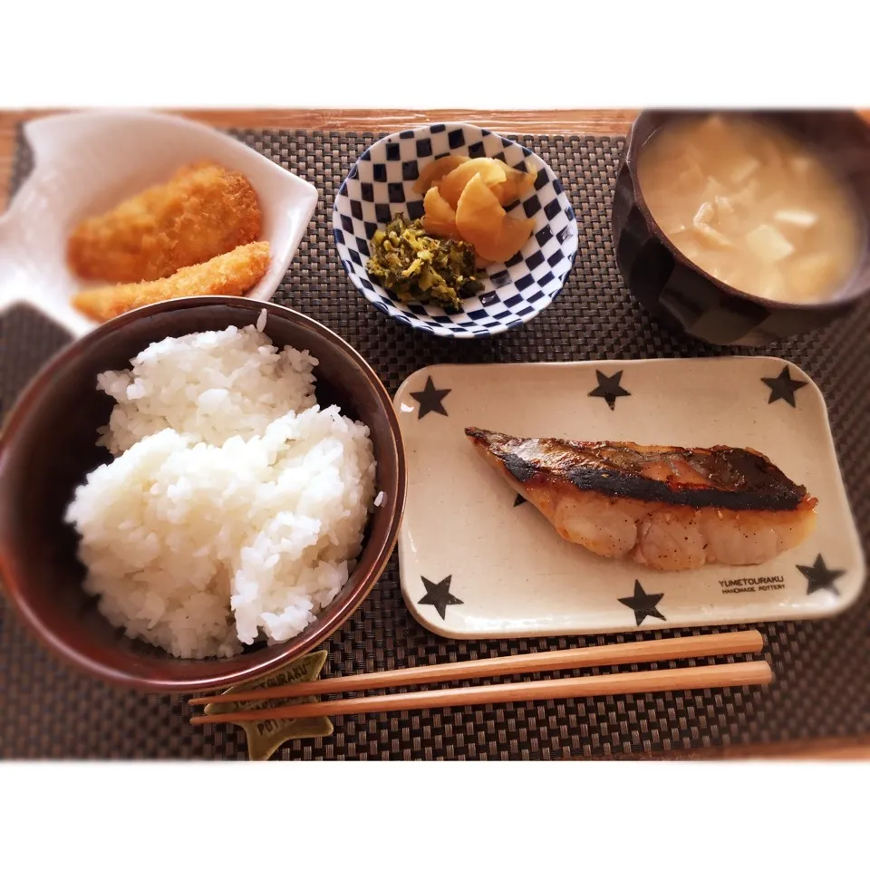 アジの大葉挟みフライ と カマスの味醂粕漬けでランチ🍴|naocchiさん