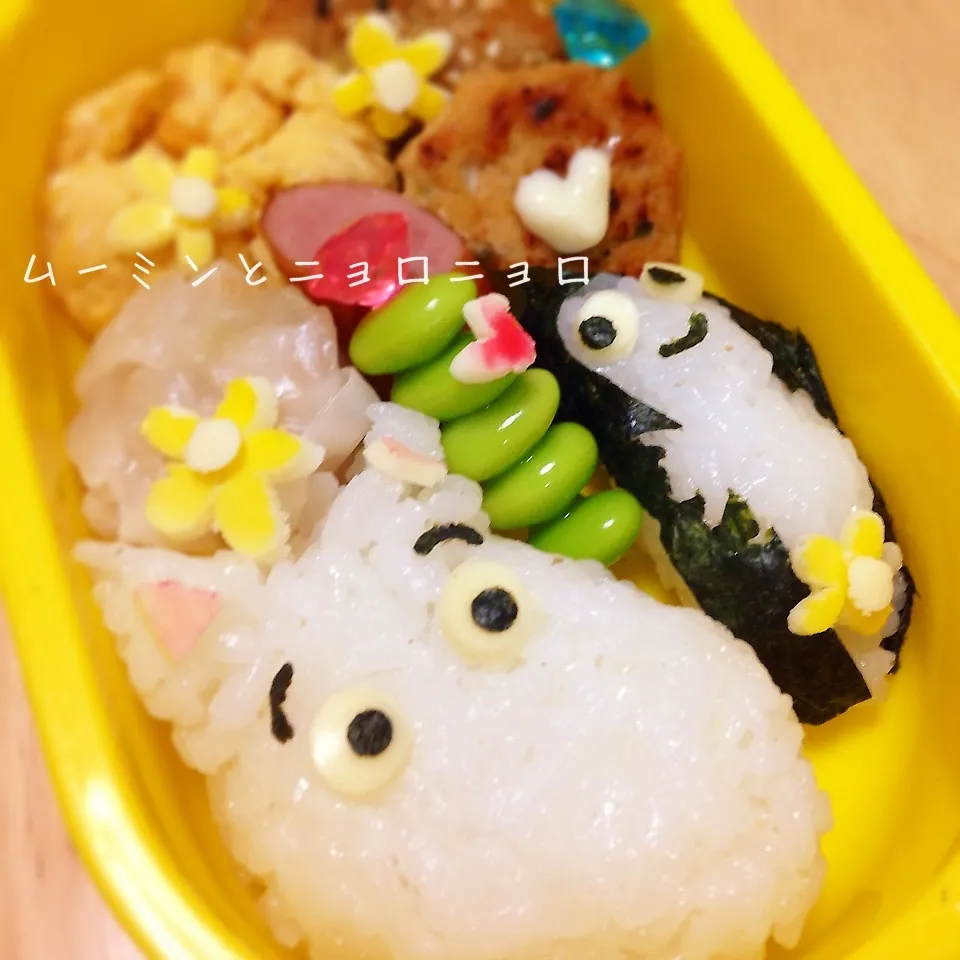 Snapdishの料理写真:ムーミンとニョロニョロのお弁当|okomeさん