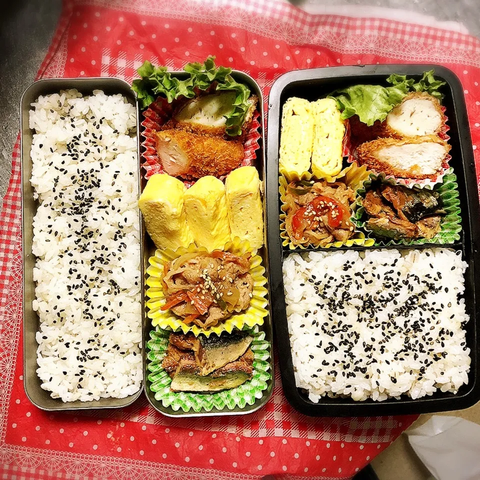 Snapdishの料理写真:11/12 高校弁当と旦那弁当|シャークさん