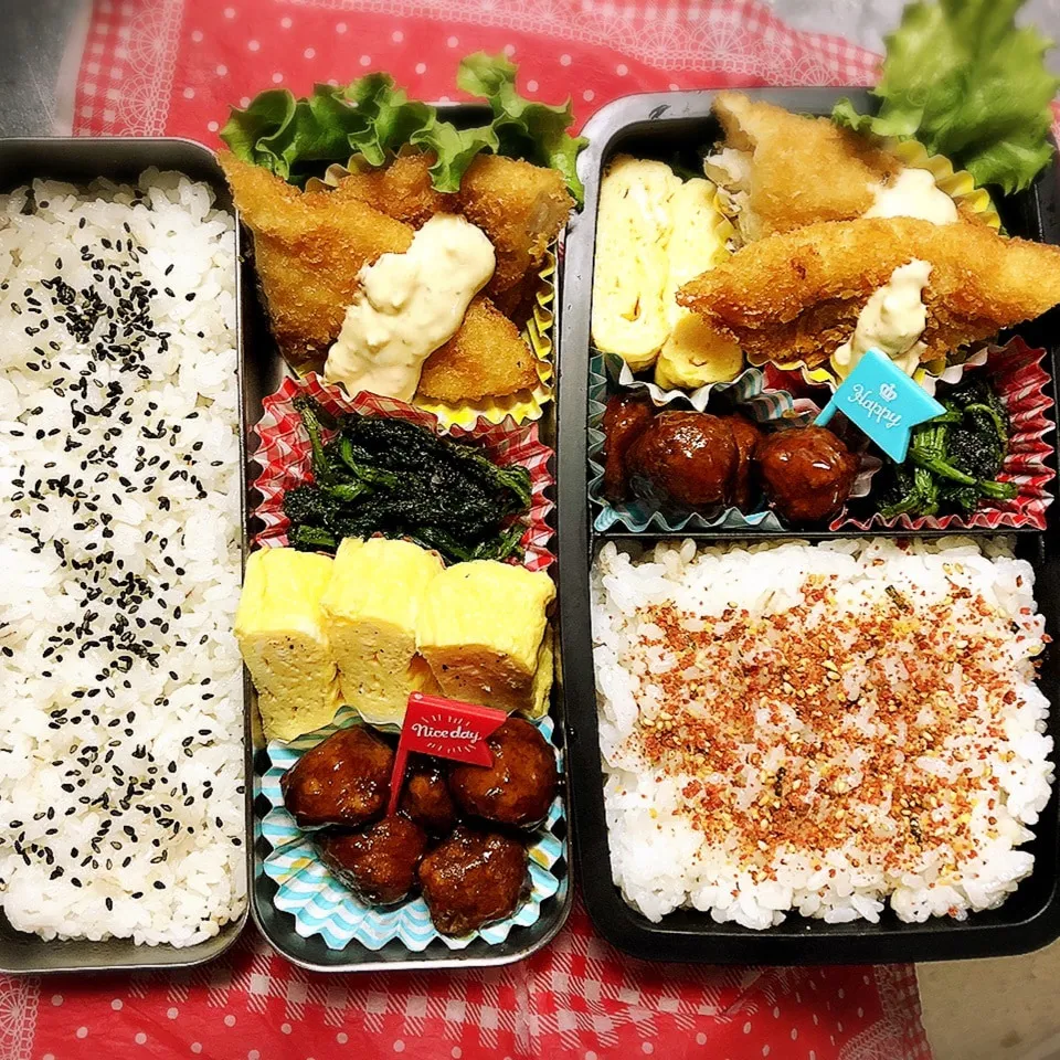 Snapdishの料理写真:11/7 高校弁当と旦那弁当|シャークさん